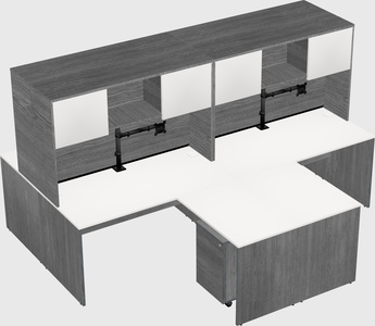 Quad l-shaped office desks