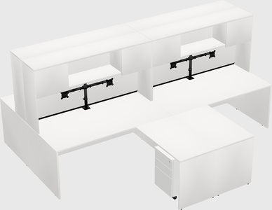 Quad l-shaped office desks