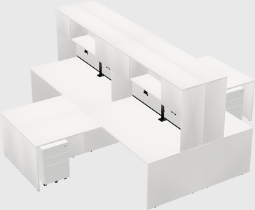 Quad l-shaped office desks