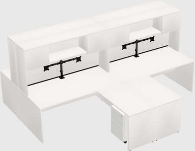 Quad l-shaped office desks