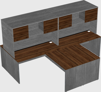 Quad l-shaped office desks