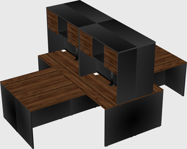 Quad l-shaped office desks