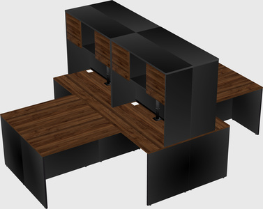 Quad l-shaped office desks
