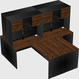 Quad l-shaped office desks