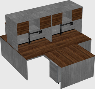 Quad l-shaped office desks