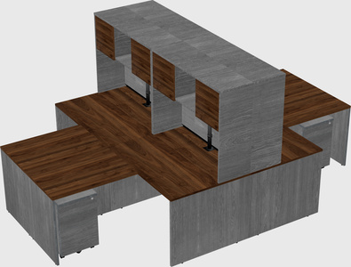 Quad l-shaped office desks