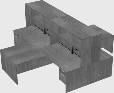 Quad l-shaped office desks