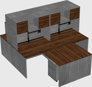 Quad l-shaped office desks