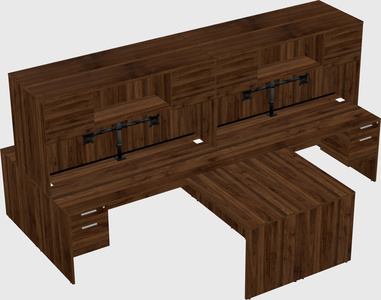 Quad l-shaped office desks