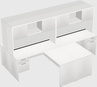 Quad l-shaped office desks