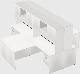 Quad l-shaped office desks