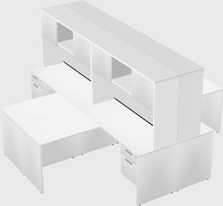 Quad l-shaped office desks
