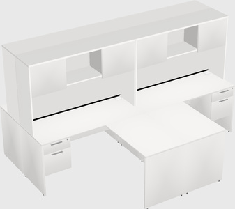 Quad l-shaped office desks