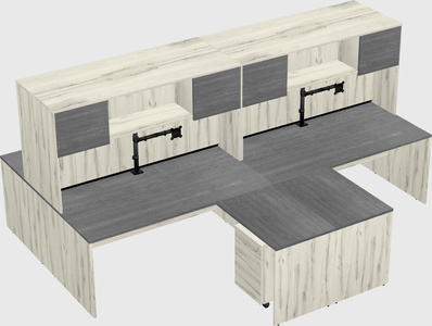 Quad l-shaped office desks
