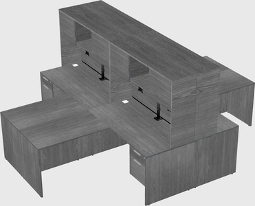 Quad l-shaped office desks