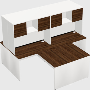 Quad l-shaped office desks