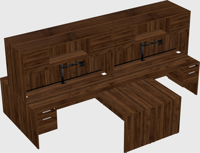 Quad l-shaped office desks