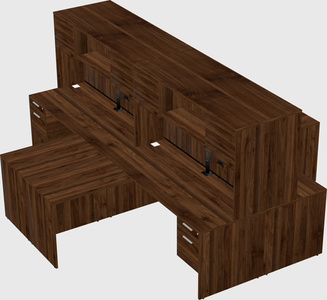 Quad l-shaped office desks