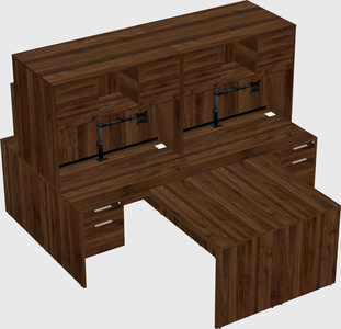 Quad l-shaped office desks