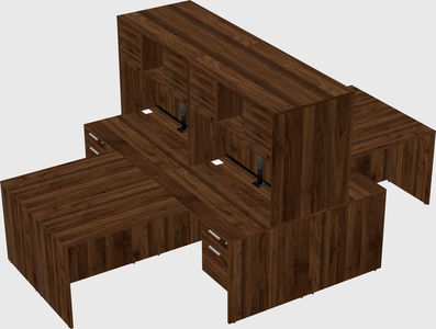 Quad l-shaped office desks