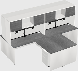 Quad l-shaped office desks
