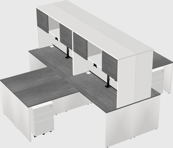 Quad l-shaped office desks