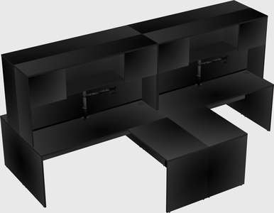 Quad l-shaped office desks
