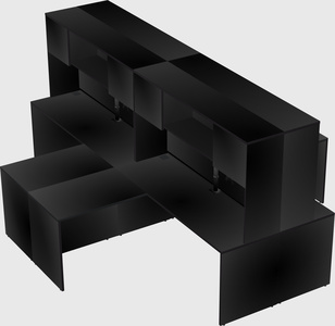 Quad l-shaped office desks