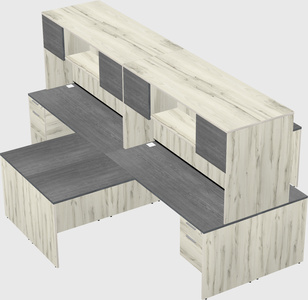 Quad l-shaped office desks