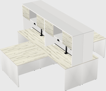 Quad l-shaped office desks