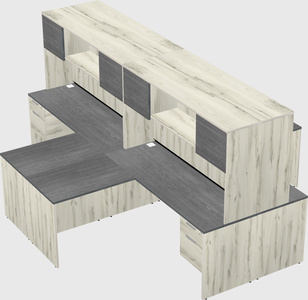 Quad l-shaped office desks