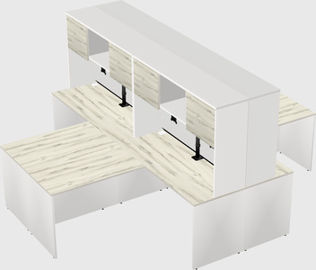 Quad l-shaped office desks