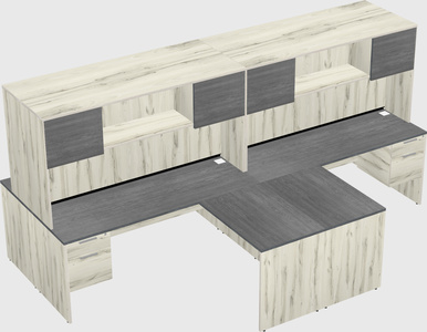Quad l-shaped office desks