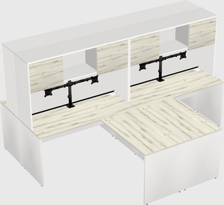 Quad l-shaped office desks