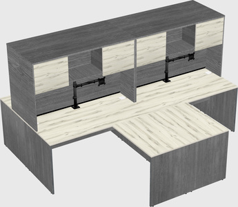 Quad l-shaped office desks