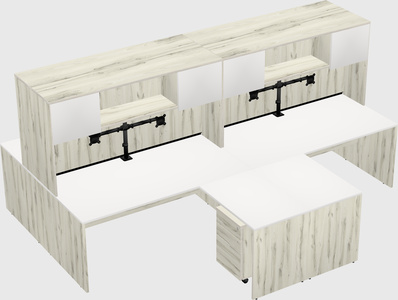 Quad l-shaped office desks