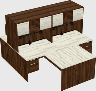 Quad l-shaped office desks