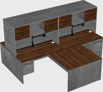 Quad l-shaped office desks