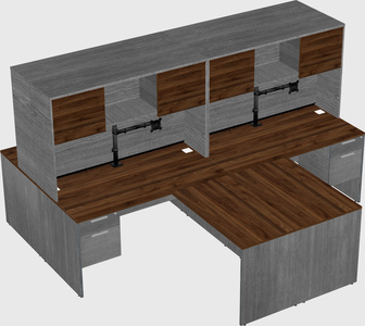 Quad l-shaped office desks