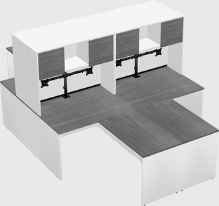 Quad l-shaped office desks