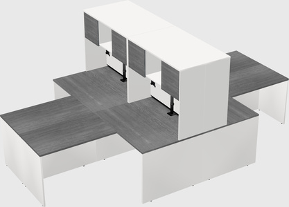 Quad l-shaped office desks