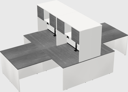 Quad l-shaped office desks