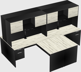 Quad l-shaped office desks
