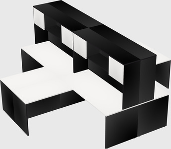Quad l-shaped office desks