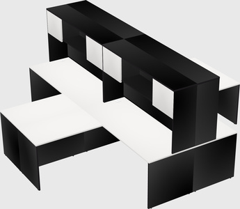 Quad l-shaped office desks
