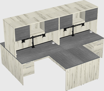 Quad l-shaped office desks