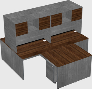 Quad l-shaped office desks