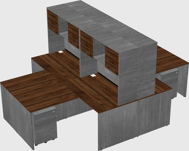 Quad l-shaped office desks