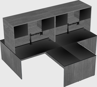Quad l-shaped office desks