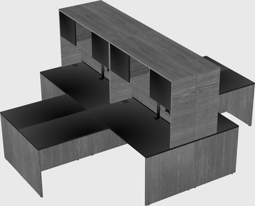 Quad l-shaped office desks